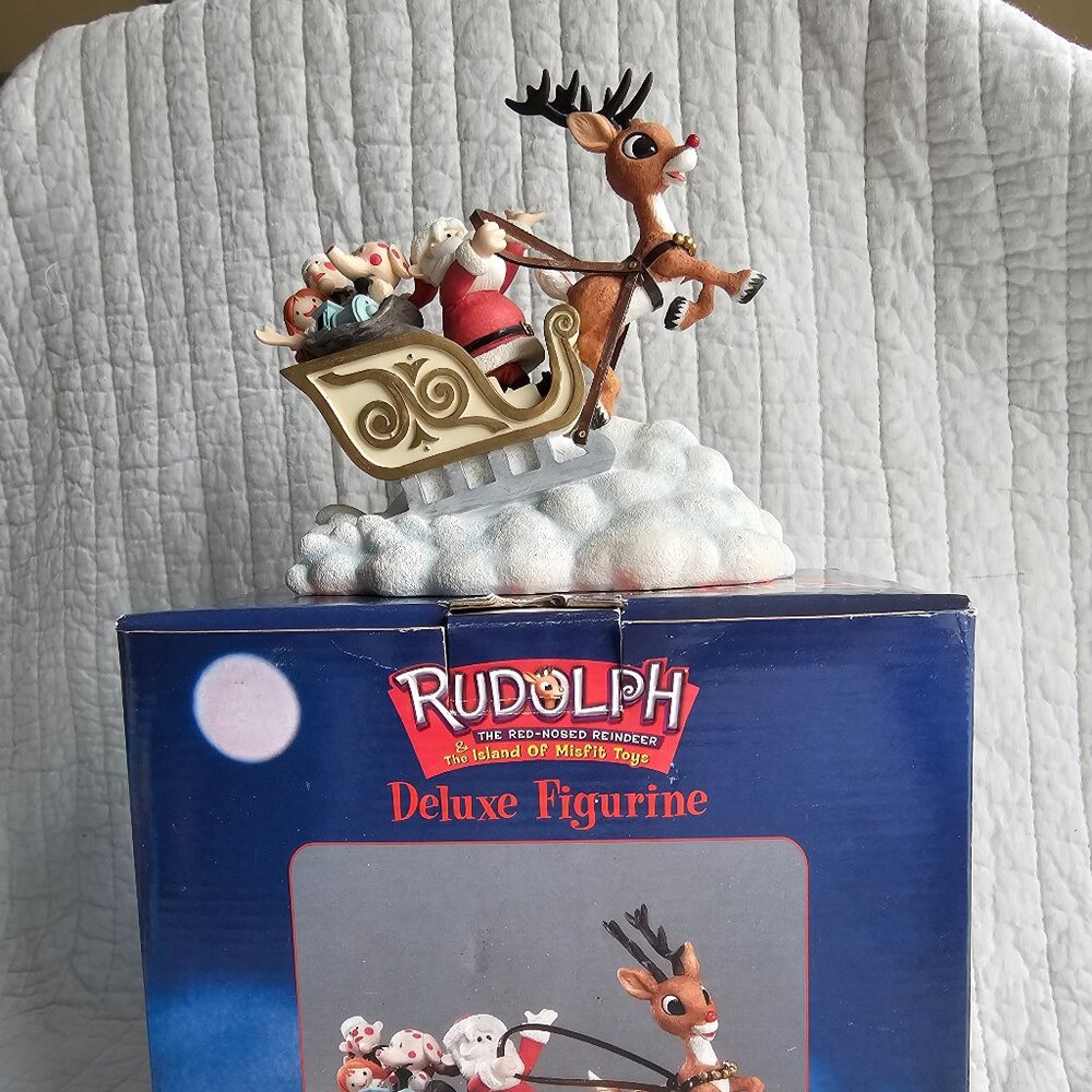 Rudolph Deluxe Figurine. Enesco- Won't you Guide My Sleigh Tonight. 2000